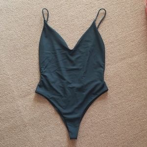 TOBI Low V Open Back Bathing suit